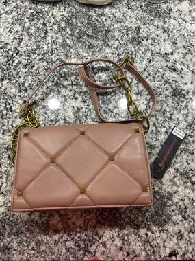 Stud Accent Shoulder Bag in Mauve.
